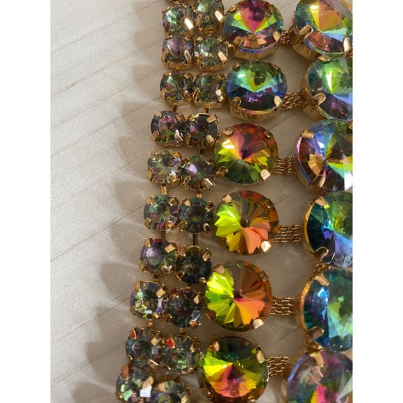 Rainbow/Mermaid Vintage Choker Necklace With Earrings - Picture 8 of 12